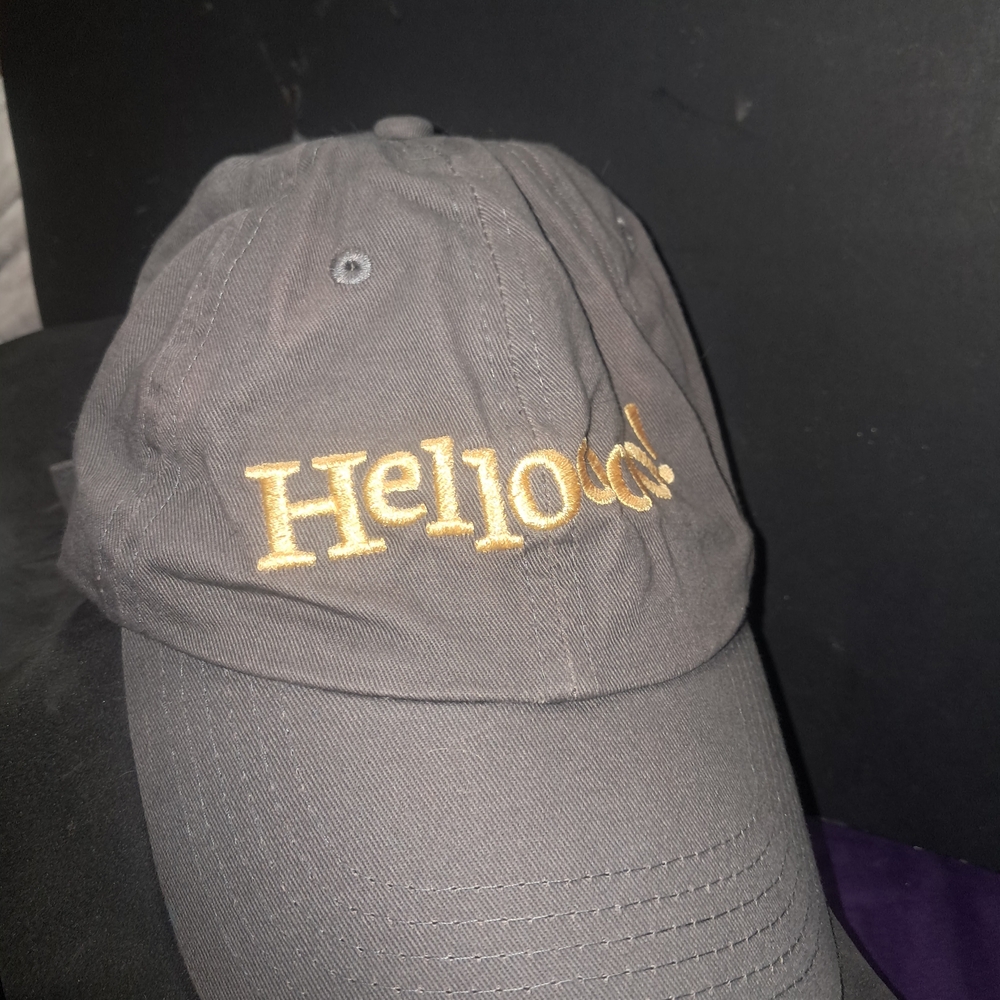 Gray Cap with Gold Embroidery